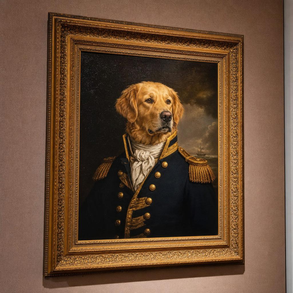 Hand-finished pet portrait masterpiece